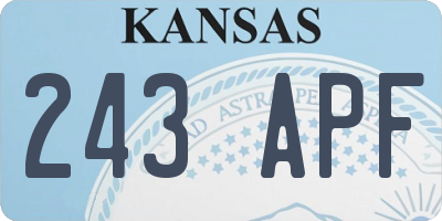 KS license plate 243APF