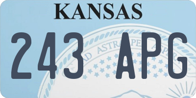 KS license plate 243APG