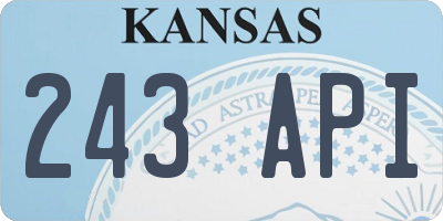 KS license plate 243API