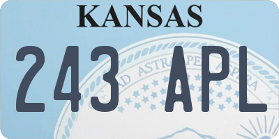 KS license plate 243APL