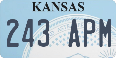 KS license plate 243APM