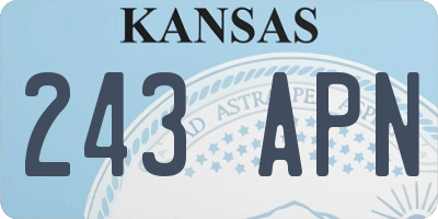 KS license plate 243APN