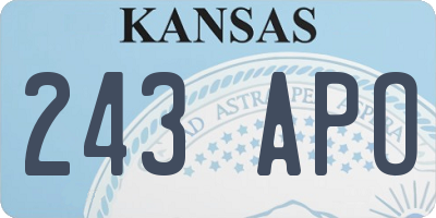 KS license plate 243APO
