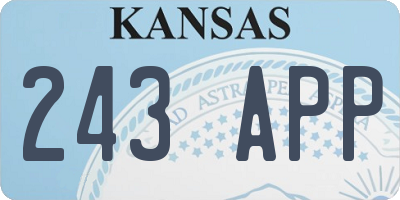 KS license plate 243APP