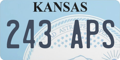 KS license plate 243APS
