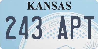 KS license plate 243APT