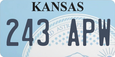 KS license plate 243APW