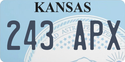 KS license plate 243APX