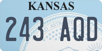 KS license plate 243AQD