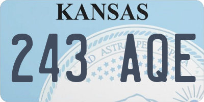 KS license plate 243AQE