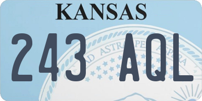 KS license plate 243AQL
