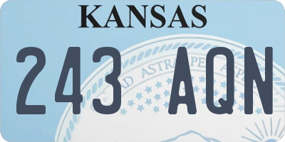 KS license plate 243AQN