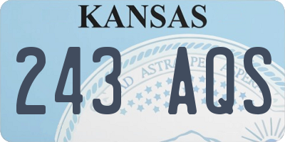 KS license plate 243AQS