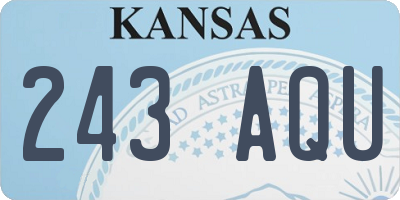 KS license plate 243AQU