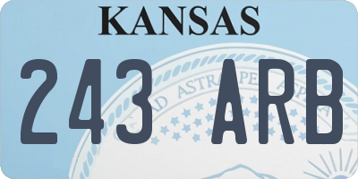 KS license plate 243ARB