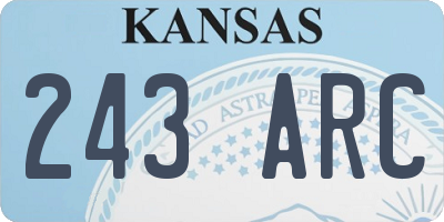 KS license plate 243ARC