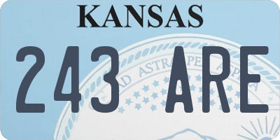 KS license plate 243ARE