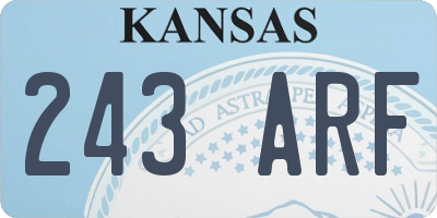 KS license plate 243ARF