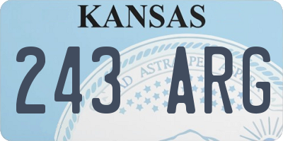 KS license plate 243ARG
