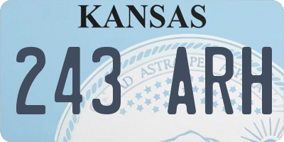 KS license plate 243ARH