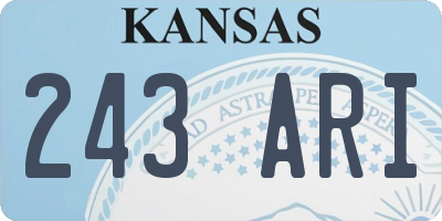 KS license plate 243ARI