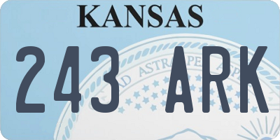 KS license plate 243ARK