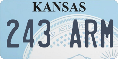 KS license plate 243ARM