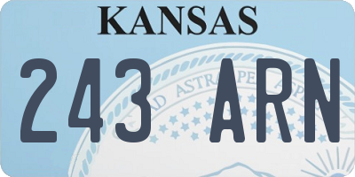 KS license plate 243ARN