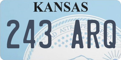 KS license plate 243ARQ