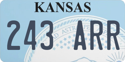 KS license plate 243ARR