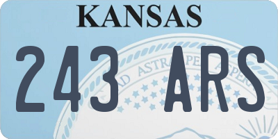 KS license plate 243ARS