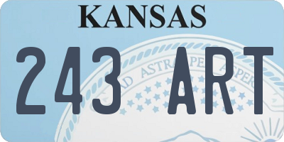 KS license plate 243ART