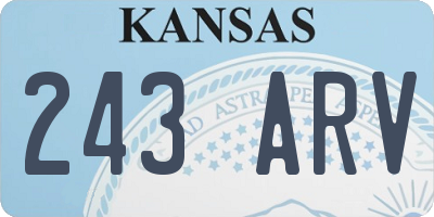 KS license plate 243ARV