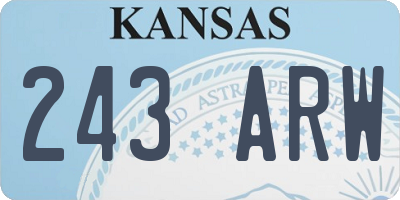 KS license plate 243ARW