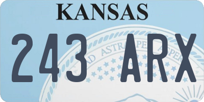 KS license plate 243ARX