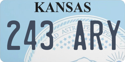 KS license plate 243ARY