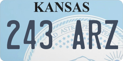 KS license plate 243ARZ