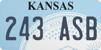 KS license plate 243ASB