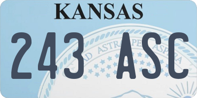 KS license plate 243ASC