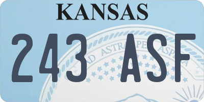 KS license plate 243ASF