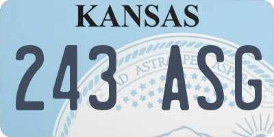 KS license plate 243ASG