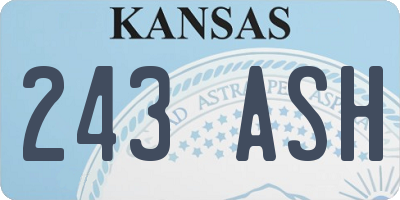 KS license plate 243ASH