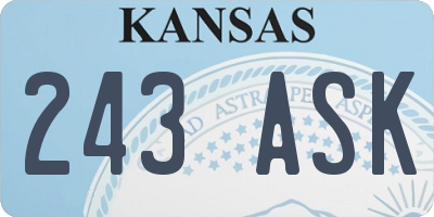 KS license plate 243ASK