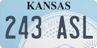 KS license plate 243ASL
