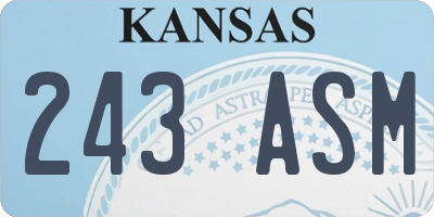 KS license plate 243ASM