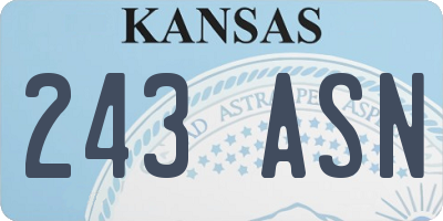 KS license plate 243ASN