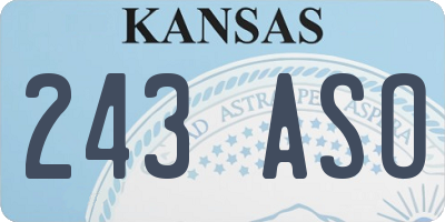 KS license plate 243ASO