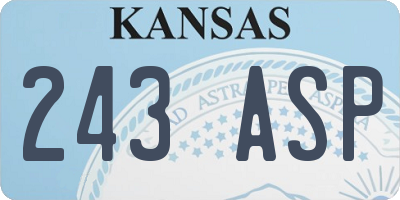 KS license plate 243ASP