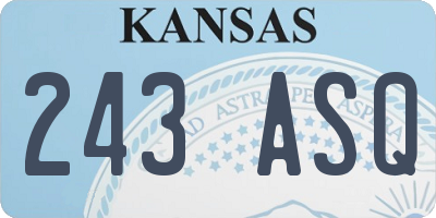 KS license plate 243ASQ