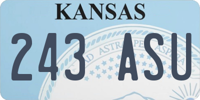 KS license plate 243ASU